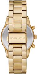 Michael Kors Ritz Chronograph Gold Dial Gold Steel Strap Watch For Women - MK7310
