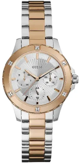 Guess Mist Quartz Silver Dial Two Tone Steel Strap Watch For Women - W0443L4