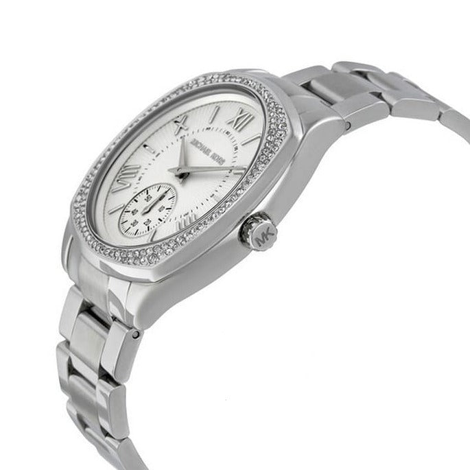 Michael Kors Bryn Quartz Silver Dial Silver Steel Strap Watch For Women - MK6133