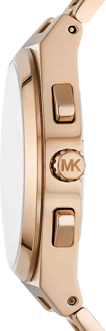 Michael Kors Lennox Chronograph Black Dial Rose Gold Steel Strap Watch For Men - MK9119