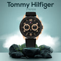 Tommy Hilfiger Blaze Multifunction Black Dial Black Rubber Strap Watch For Men - 1792028