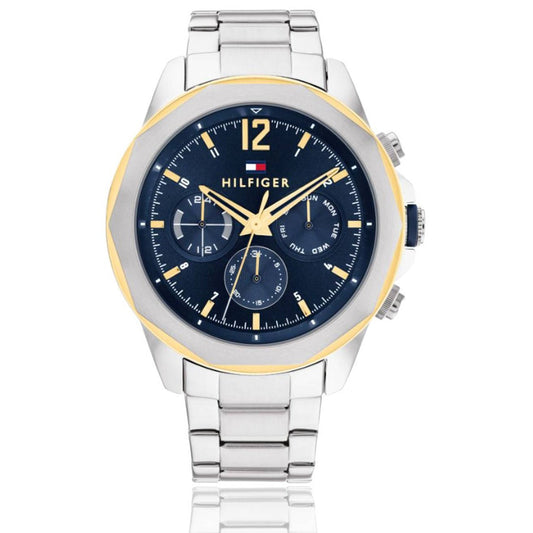 Tommy Hilfiger Lars Chronograph Blue Dial Silver Steel Strap Watch For Men - 1792059