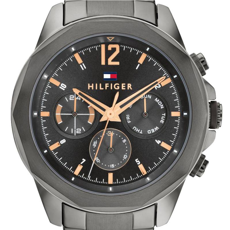 Tommy Hilfiger Lars Chronograph Black Dial Black Steel Strap Watch For Men - 1792061