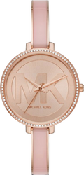 Michael Kors Jaryn Analog Gold Dial Pink Steel Strap Watch For Women - MK4545