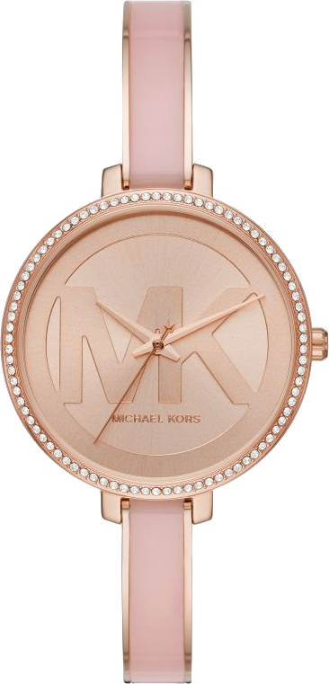 Michael Kors Jaryn Analog Gold Dial Pink Steel Strap Watch For Women - MK4545