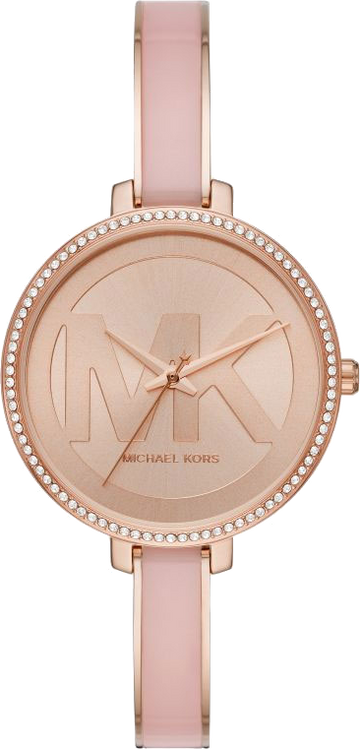 Michael Kors Jaryn Analog Gold Dial Pink Steel Strap Watch For Women - MK4545