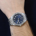 Guess Asset Quartz Blue Dial Silver Steel Strap Watch For Men - GW0575G4