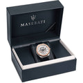 Maserati Stile Automatic Limited Edition Silver Dial Blue Leather Strap Watch For Men - R8821142001