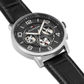 Tommy Hilfiger Keagan Quartz Grey Dial Black Leather Strap Watch for Men - 1791289