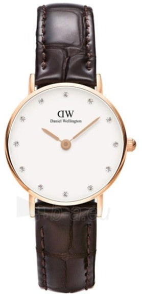 Daniel Wellington Classy York White Dial Brown Leather Strap Watch For Women - DW00100061