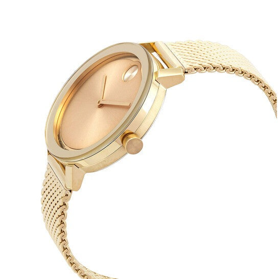 Movado Bold Gold Dial Gold Mesh Bracelet Watch for Women - 3600242