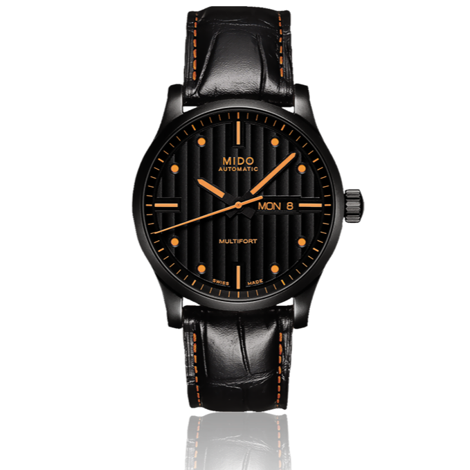 Mido Multifort Automatic Special Edition Black Dial Black Leather Strap Watch For Men - M005.430.36.051.80