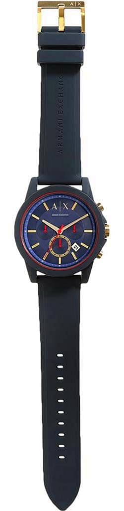 Armani Exchange Outerbanks Chronograph Blue Dial Blue Silicone Strap Watch For Men - AX1335