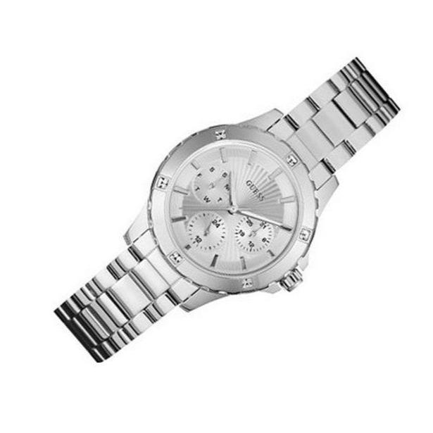 Guess Mist Quartz Silver Dial Silver Steel Strap Watch For Women - W0443L1