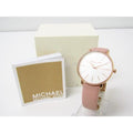 Michael Kors Pyper Quartz White Dial Pink Leather Strap Watch For Women - MK2741