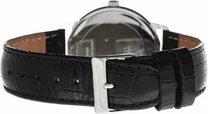 Guess Wafer Analog Black Dial Black Leather Strap Watch For Men - W70016G1