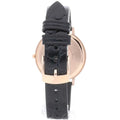 Emporio Armani Kappa Quartz Black Dial Black Leather Strap Watch For Women - AR11064