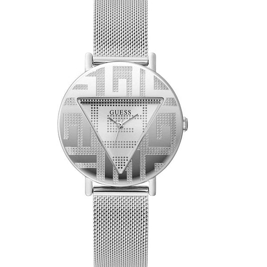 Guess Iconic Quartz Silver Dial Silver Mesh Bracelet Watch For Women - GW0527L1