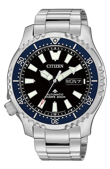 Citizen Promaster Fugu Limited Edition Diver's 200m Automatic Black Dial Silver Steel Strap Watch For Men - NY0098-84E