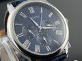 Guess Wafer Chronograph Quartz Blue Dial Blue Leather Strap Watch For Men - W0496G3