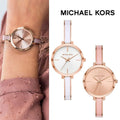 Michael Kors Jaryn Analog White Dial Two Tone Steel Strap Watch For Women - MK4342