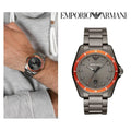 Emporio Armani Sigma Quartz Grey Dial Grey Steel Strap Watch For Men - AR11178