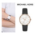 Michael Kors Pyper Quartz White Dial Black Leather Strap Watch For Women - MK2834