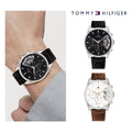 Tommy Hilfiger Baker Chronograph Black Dial Black Leather Strap Watch For Men - 1710449