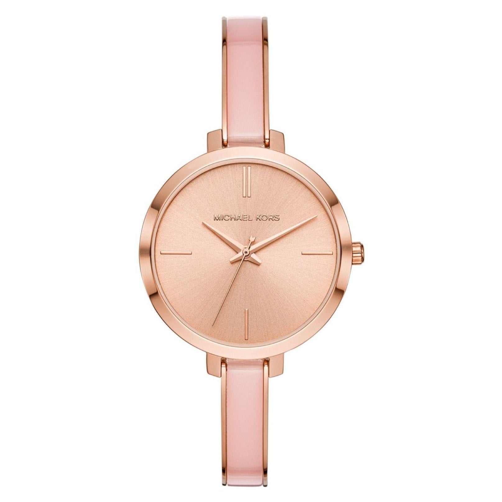 Michael Kors Jaryn Analog Gold Dial Pink Steel Strap Watch For Women - MK4343