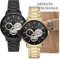 Armani Exchange Cayde Chronograph Black Dial Black Steel Strap Watch for Men - AX2748