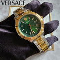 Versace Hellenyium Quartz Green Dial Two Tone Steel Strap Watch For Men - VE3A00720