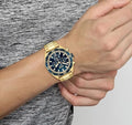 Hugo Boss Energy Chronograph Blue Dial Gold Steel Strap Watch For Men - 1513973