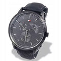 Tommy Hilfiger Brad Chronograph Quartz Grey Dial Grey Leather Strap Watch For Men - 1710388