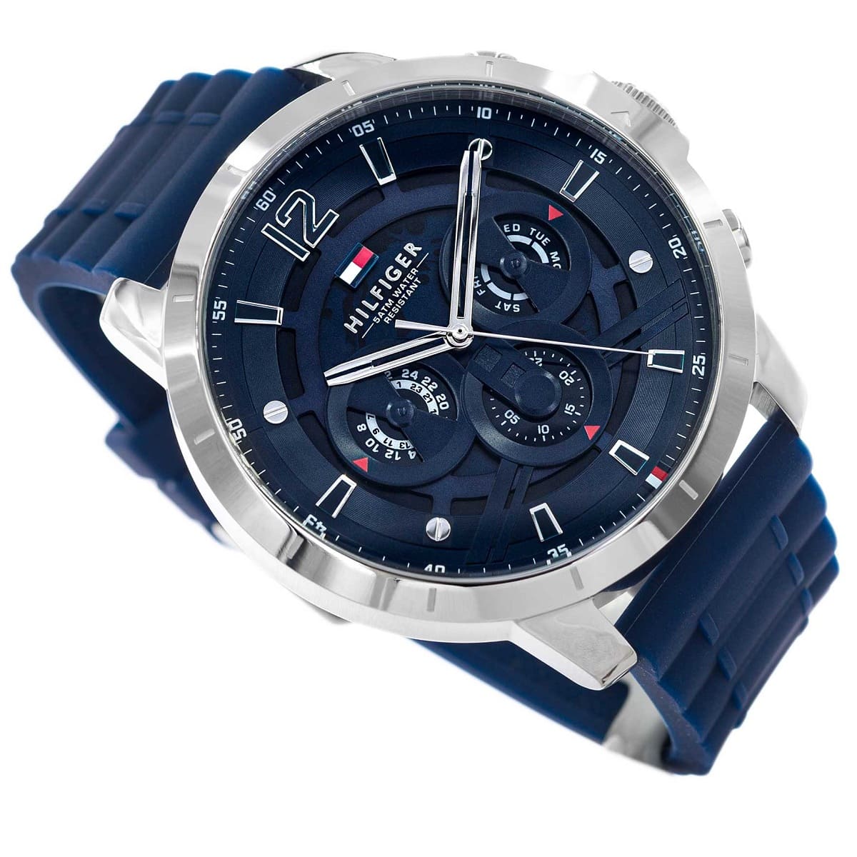 Tommy Hilfiger Luca Chronograph Quartz Blue Dial Blue Silicone Strap Watch For Men - 1710489