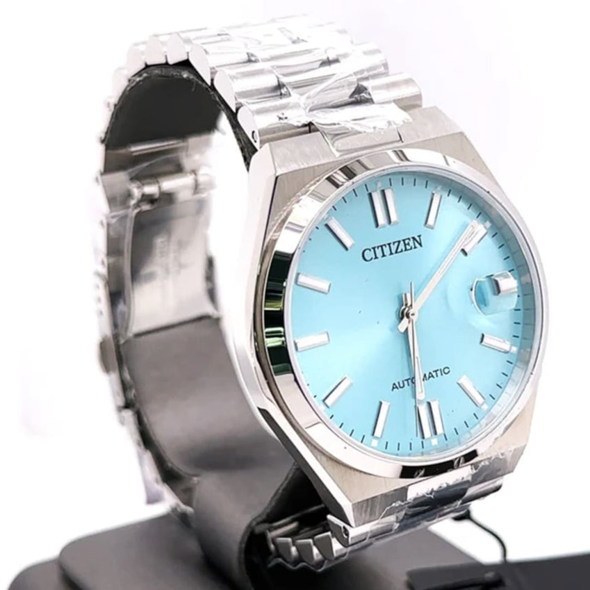 Citizen Tsuyosa Automatic Turquoise Dial Silver Steel Strap Watch For Men - NJ0151-88M