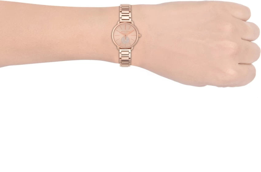 Michael Kors Portia Analog Quartz Rose Gold Dial Rose Gold Steel Strap Watch For Women - MK3839