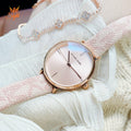 Michael Kors Jayne Three Hand Rose Gold Dial Pink Leather Strap Watch For Women - MK7130