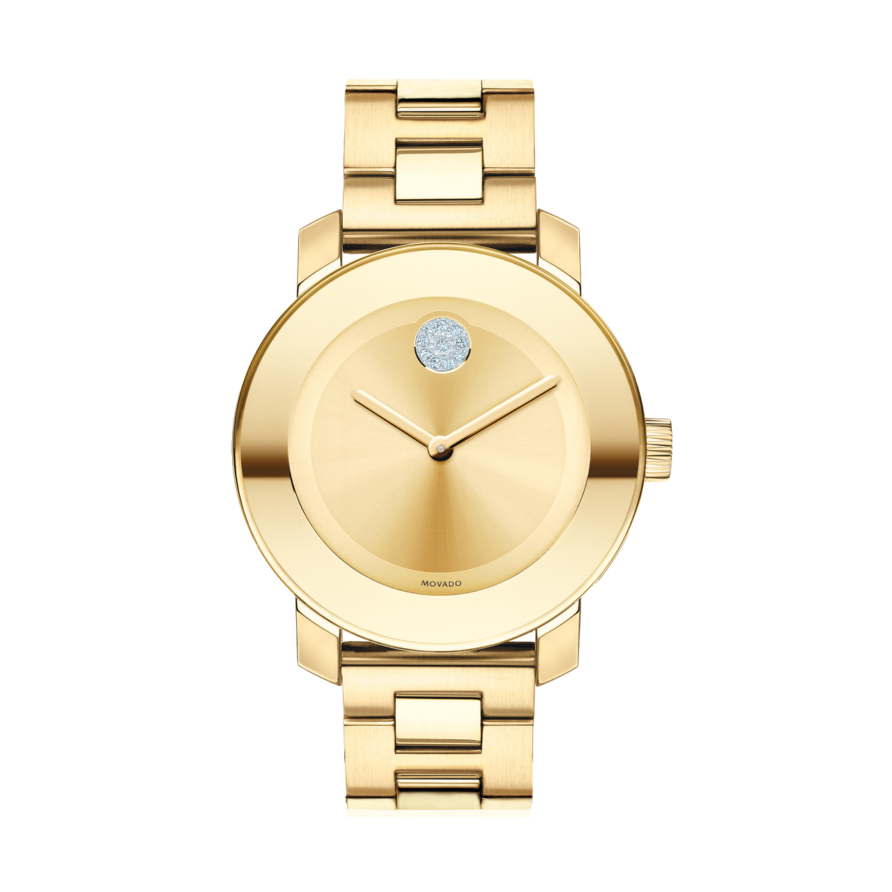 Movado Bold Gold Dial Yellow Gold Steel Strap Watch for Women - 3600104