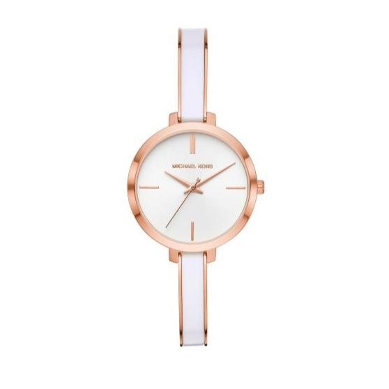 Michael Kors Jaryn Analog White Dial Two Tone Steel Strap Watch For Women - MK4342