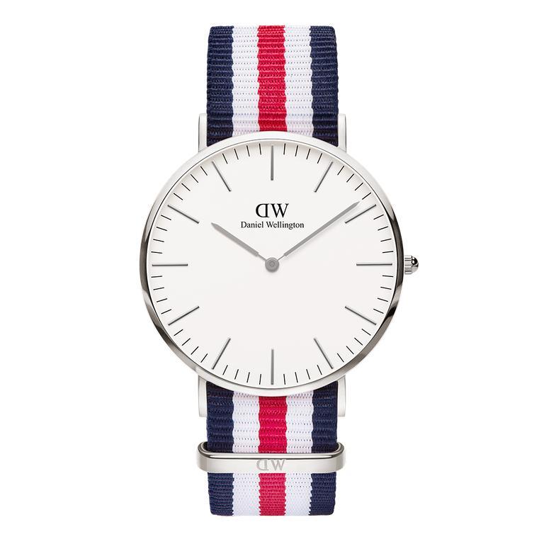 Daniel Wellington Classic Canterbury White Dial Two Tone Nylon Strap Watch For Men - DW00100016