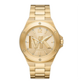 Michael Kors Lennox Three-Hand Quartz Gold Dial Gold Steel Strap Watch For Men - MK8939