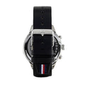 Tommy Hilfiger Chase Chronograph Quartz Grey Dial Black Leather Strap Watch For Men - 1791488