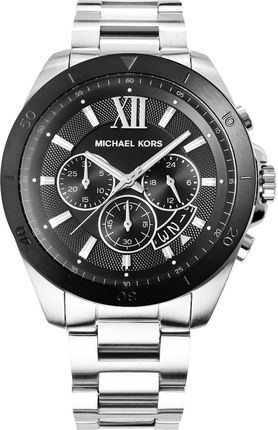 Michael Kors Brecken Chronograph Black Dial Silver Steel Strap Watch For Men - MK8847