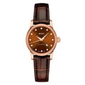 Mido Baroncelli III Automatic Diamonds Brown Dial Brown Leather Strap Watch For Women - M7600.3.64.8