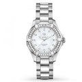 Tag Heuer Aquaracer Diamonds Mother of Pearl White Dial Silver Steel Strap Watch for Women - WBD131C.BA0748