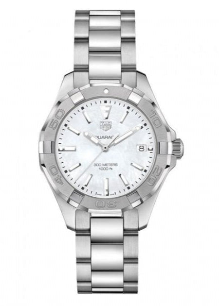 Tag Heuer Aquaracer Mother of Pearl Dial Silver Steel Strap Watch for Women - WBD131A.BA0748