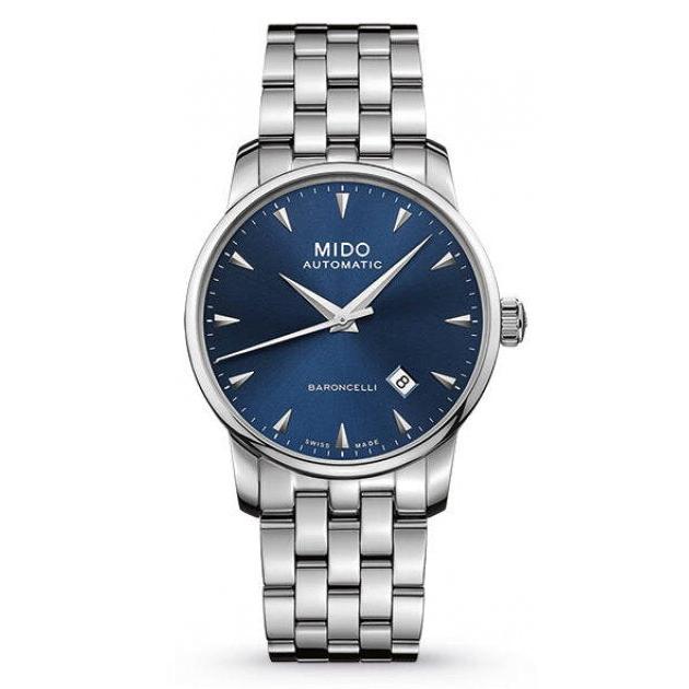 Mido Baroncelli II Automatic Blue Dial Silver Steel Strap Watch For Men - M8600.4.15.1