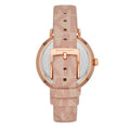 Michael Kors Jayne Three Hand Rose Gold Dial Pink Leather Strap Watch For Women - MK7130