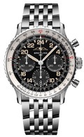 Breitling Navitimer B02 Chronograph 41 Cosmute Black Dial Silver Steel Strap Watch for Men - PB02301A1B1A1