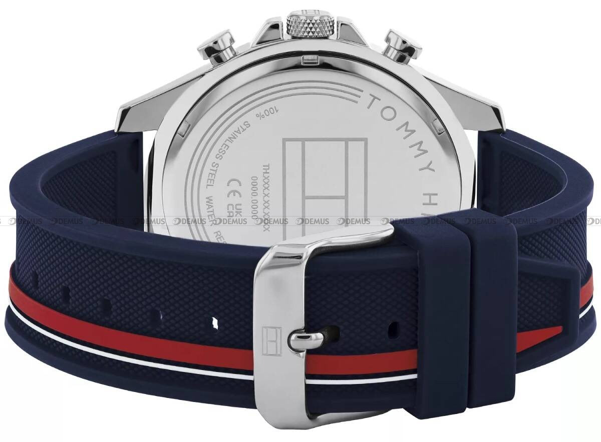 Tommy Hilfiger Clark Chronograph Blue Dial Black Leather Strap Watch For Men - 1792083